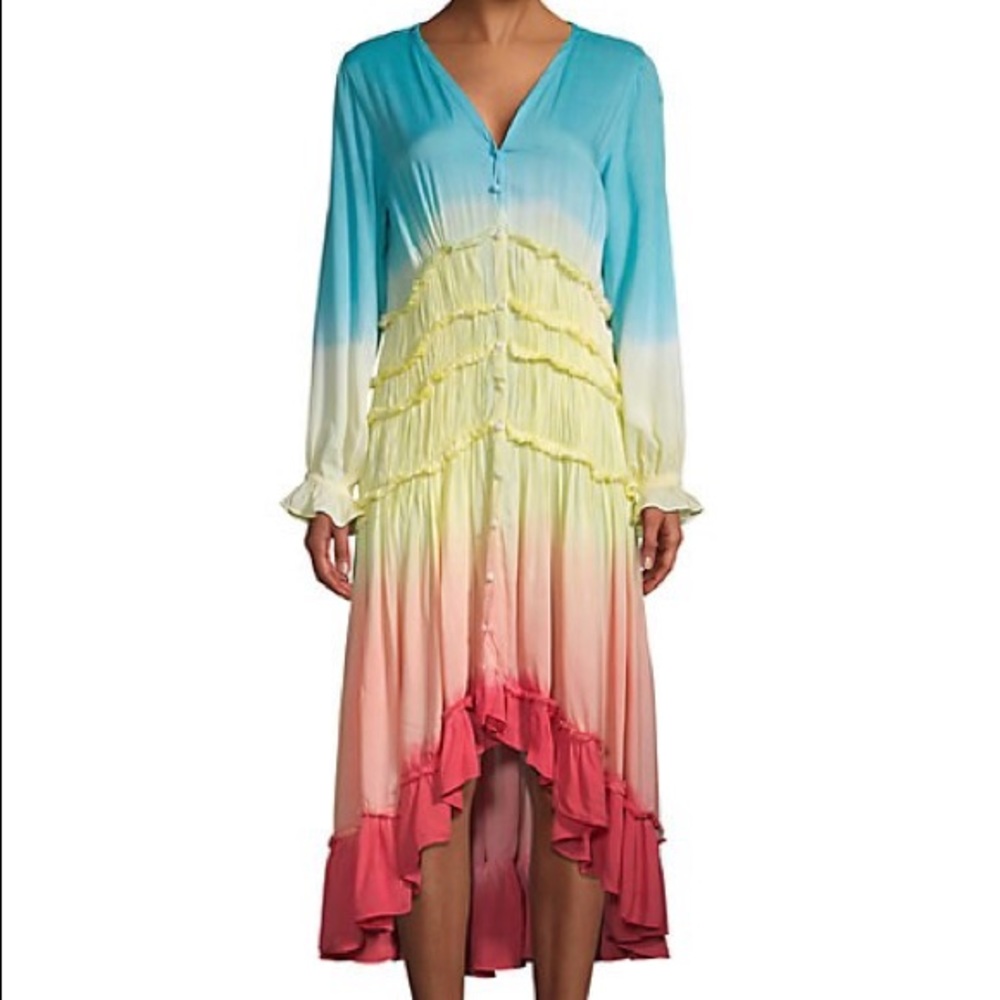 Colorful hi low dress